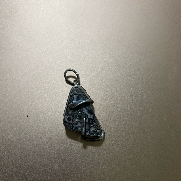 Solid Silver Gemstone with Snake Wrap Sterling Charm/Pendant 7.1g - Picture 6 of 8